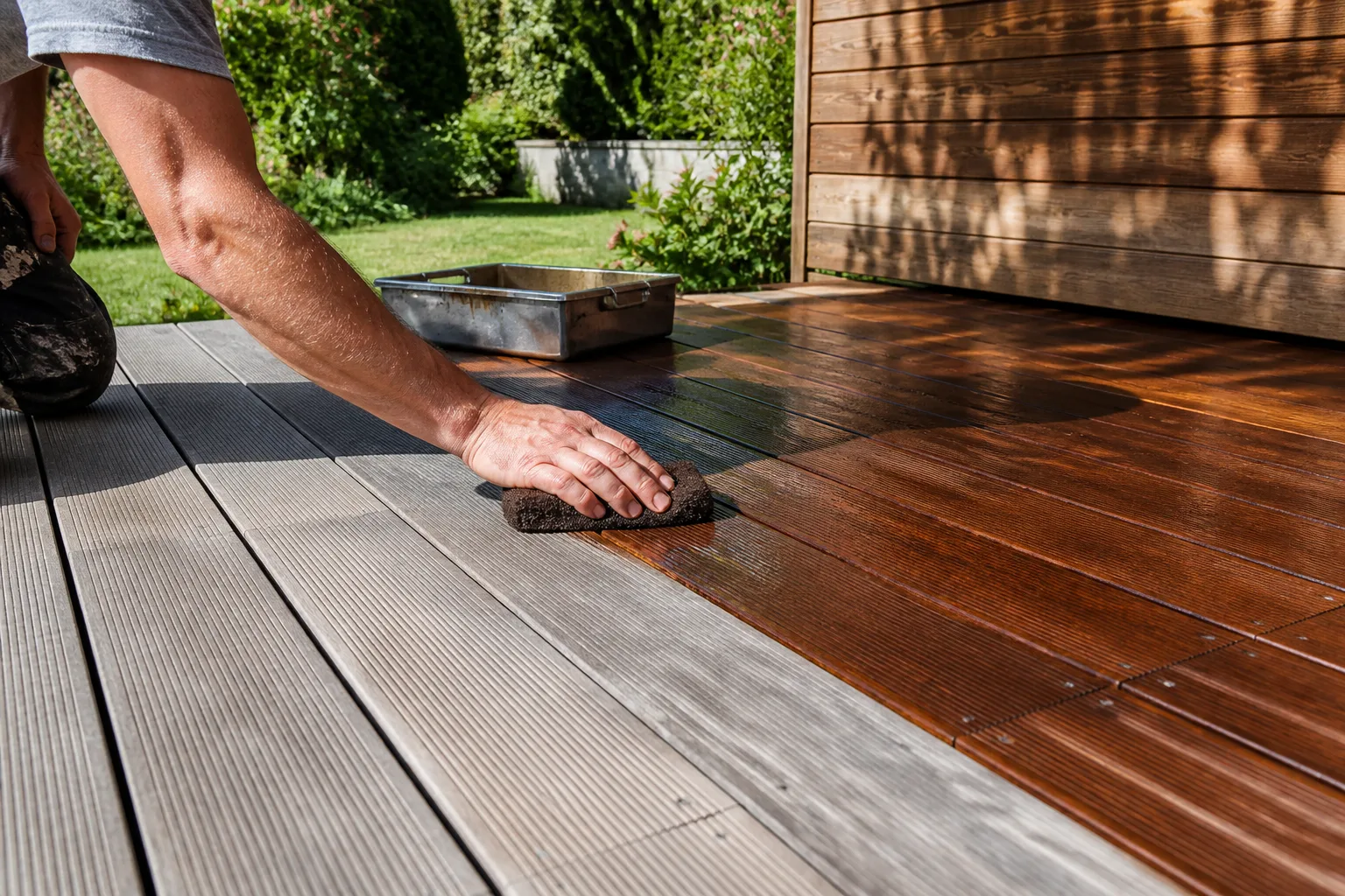 Holzterrasse reinigen und ölen: Nachher